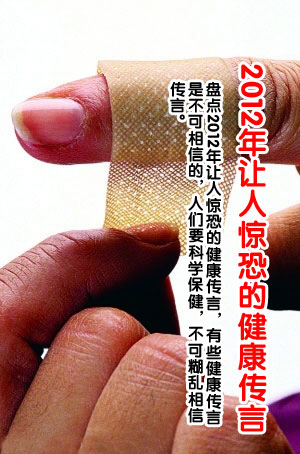 盘点2012让人惊恐的健康传言