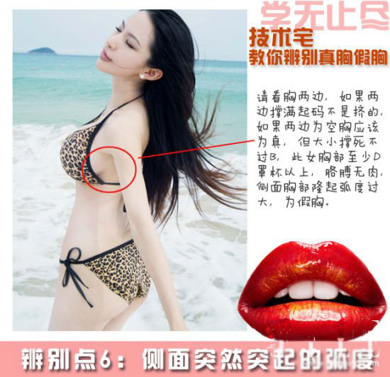 教你辨别真假胸部