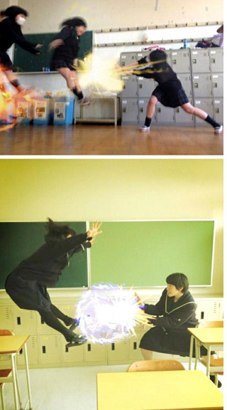 给岛国妹子加上特效 神一样的动态